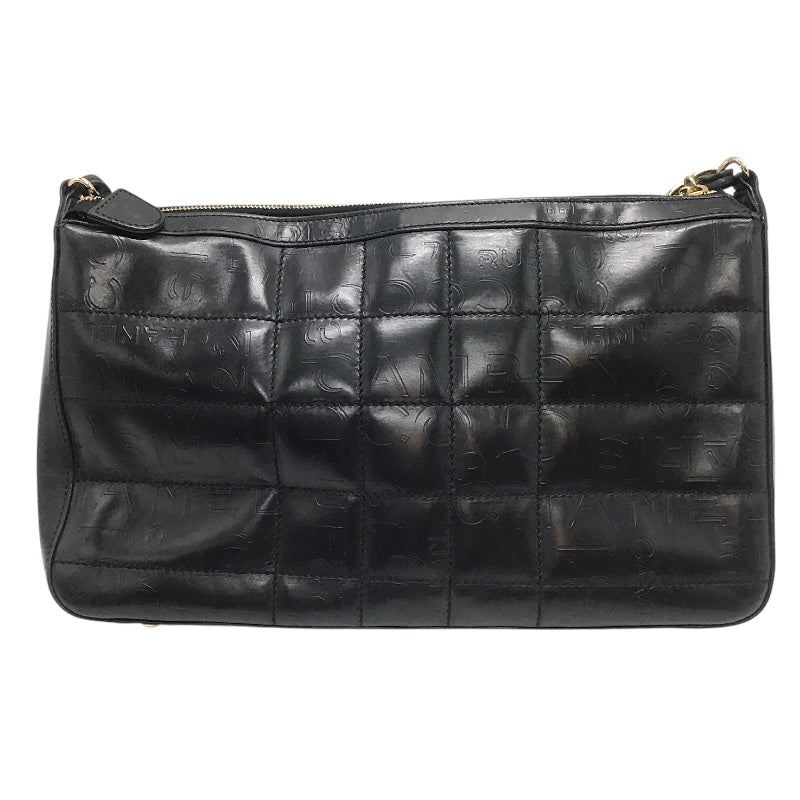シャネル CHANEL チョコバーワンショルダー 7番台 ブラック×ゴールド金具 カーフ レディース ショルダーバッグ