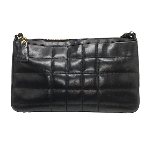 シャネル CHANEL チョコバーワンショルダー 7番台 ブラック×ゴールド金具 カーフ レディース ショルダーバッグ