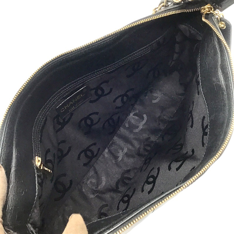 シャネル CHANEL チョコバーワンショルダー 7番台 ブラック×ゴールド金具 カーフ レディース ショルダーバッグ