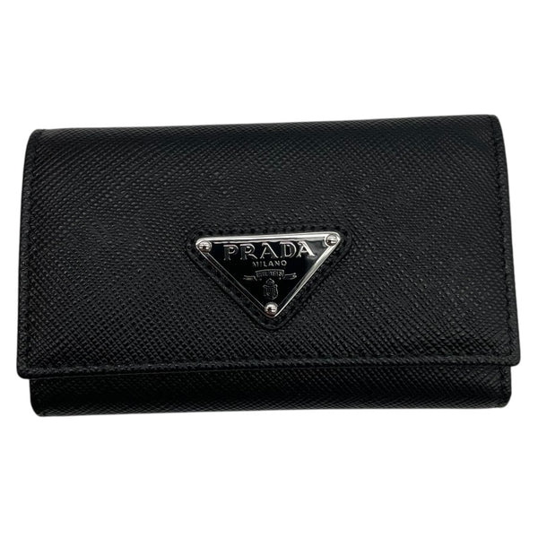 プラダ PRADA サフィアーノ トライアングルロゴ キーケース 1PG004F0632 ブラック レザー メンズ キーケース