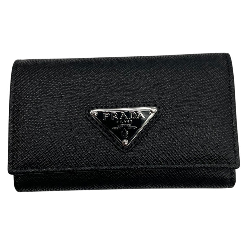 プラダ PRADA サフィアーノ トライアングルロゴ キーケース 1PG004F0632 ブラック レザー メンズ キーケース