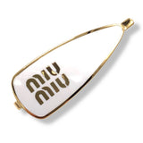 ミュウミュウ miu miu エナメル メタルヘアクリップ ホワイト×ゴールド メタル アクセサリー