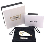 ミュウミュウ miu miu エナメル メタルヘアクリップ ホワイト×ゴールド メタル アクセサリー