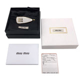 ミュウミュウ miu miu エナメル メタルヘアクリップ ホワイト×ゴールド メタル アクセサリー