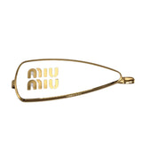 ミュウミュウ miu miu エナメル メタルヘアクリップ ホワイト×ゴールド メタル アクセサリー