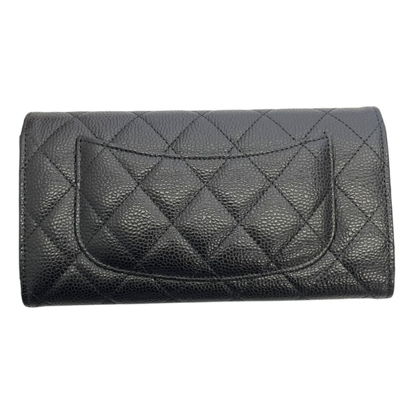 シャネル CHANEL マトラッセクラシックフラップウォレット A0241 ブラック キャビアスキン レディース 二つ折り財布