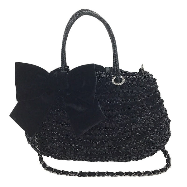 美品 アンテプリマ ハンドバッグ ワイヤー リボン コンビ ブラック チャーム付 2343580055977_13_600x600_crop_