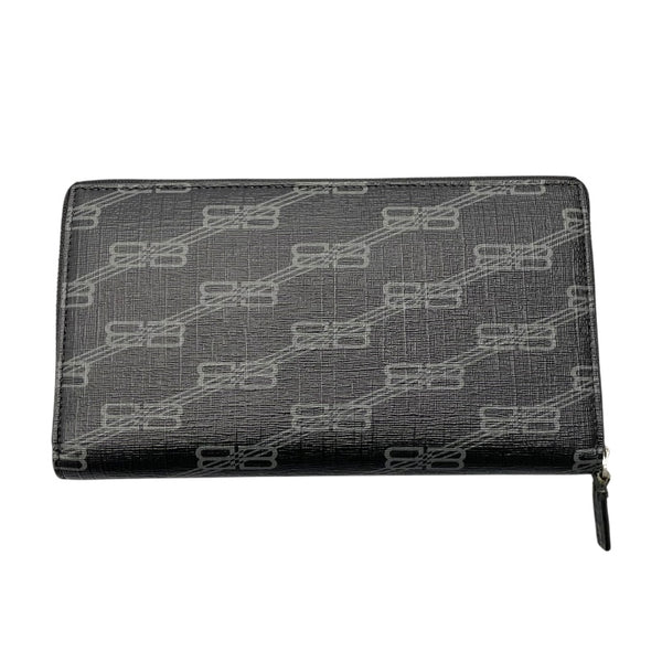 バレンシアガ BALENCIAGA シグネチャーラウンドファスナー財布 594317 ブラック・ホワイト PVC メンズ 長財布