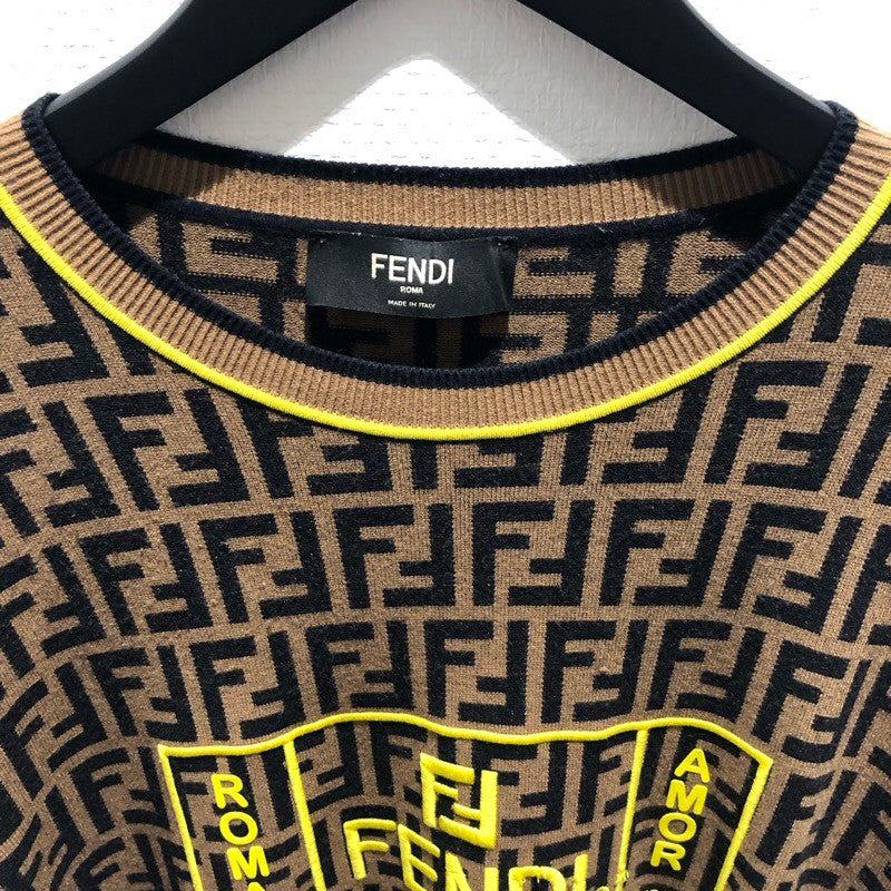 フェンディ FENDI FF総柄ニットセーター FZZ481 レーヨン メンズ ニット