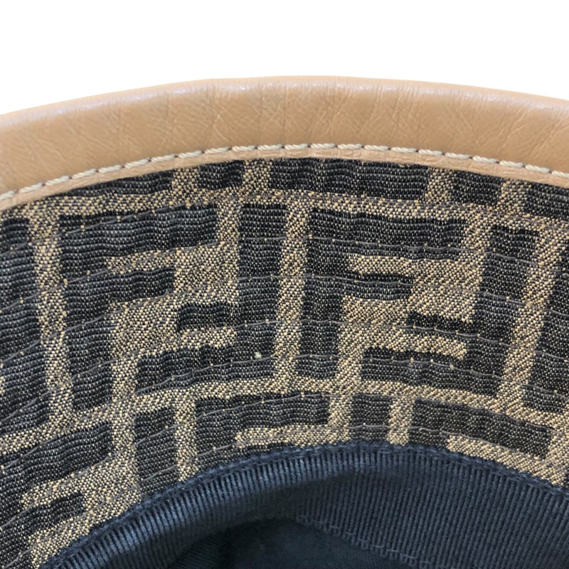フェンディ FENDI FF総柄バケットハット　サイズM FXQ801 ブラウン コットン ユニセックス その他ファッション雑貨
