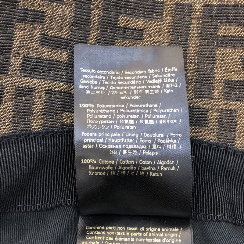 フェンディ FENDI FF総柄バケットハット　サイズM FXQ801 ブラウン コットン ユニセックス その他ファッション雑貨