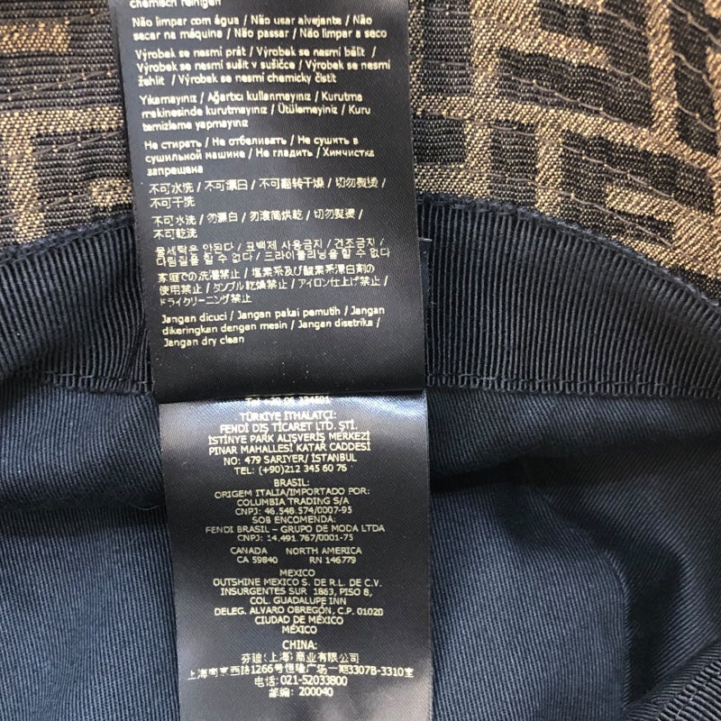 フェンディ FENDI FF総柄バケットハット　サイズM FXQ801 ブラウン コットン ユニセックス その他ファッション雑貨