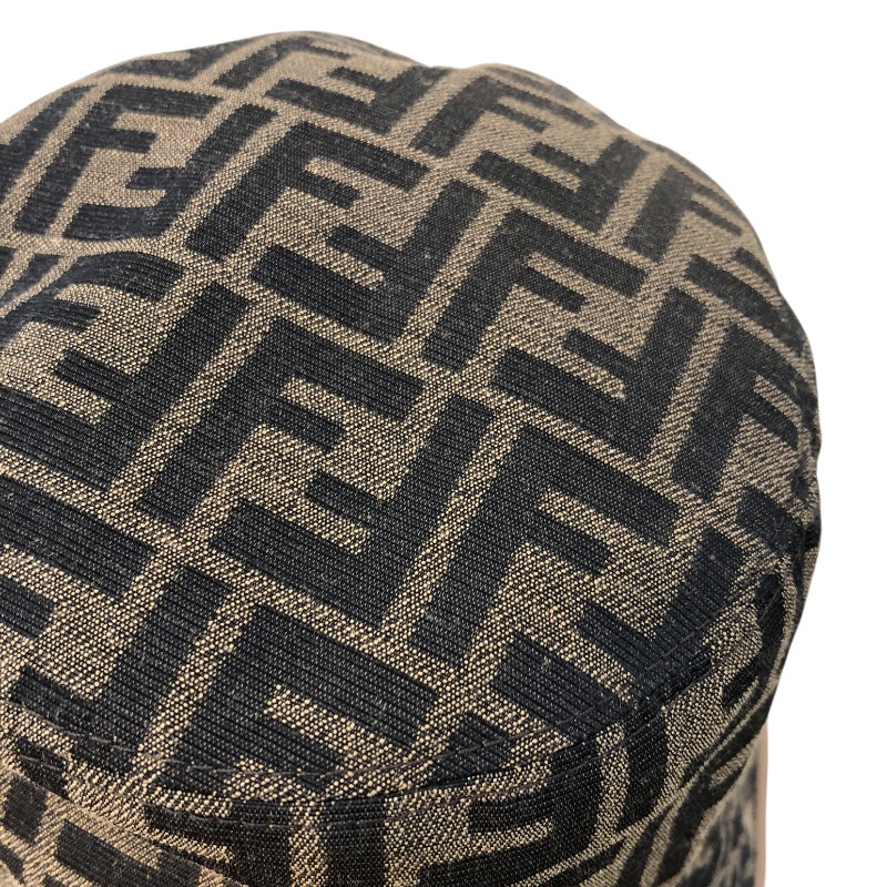 フェンディ FENDI FF総柄バケットハット　サイズM FXQ801 ブラウン コットン ユニセックス その他ファッション雑貨