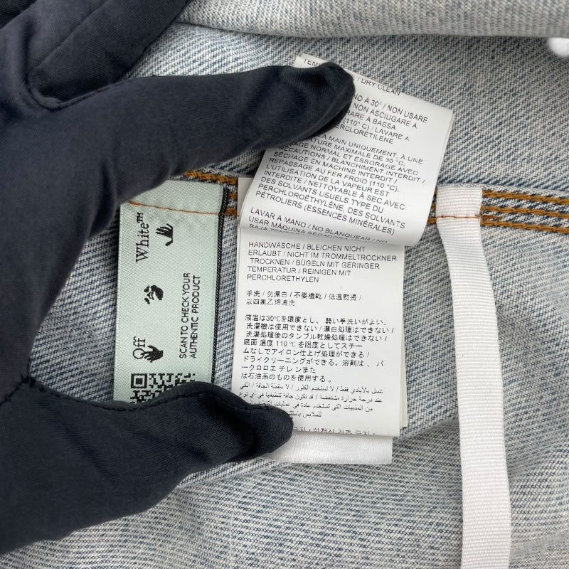 オフホワイト OFF-WHITE プリントデニムジャケット インディゴ デニム メンズ デニムジャケット