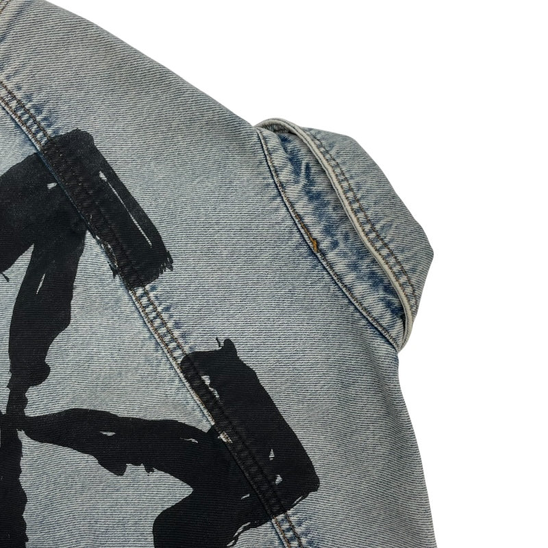 オフホワイト OFF-WHITE プリントデニムジャケット インディゴ デニム メンズ デニムジャケット