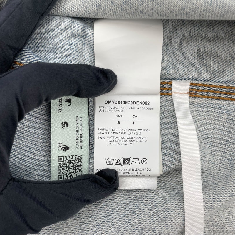 オフホワイト OFF-WHITE プリントデニムジャケット インディゴ デニム メンズ デニムジャケット