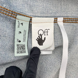 オフホワイト OFF-WHITE プリントデニムジャケット インディゴ デニム メンズ デニムジャケット