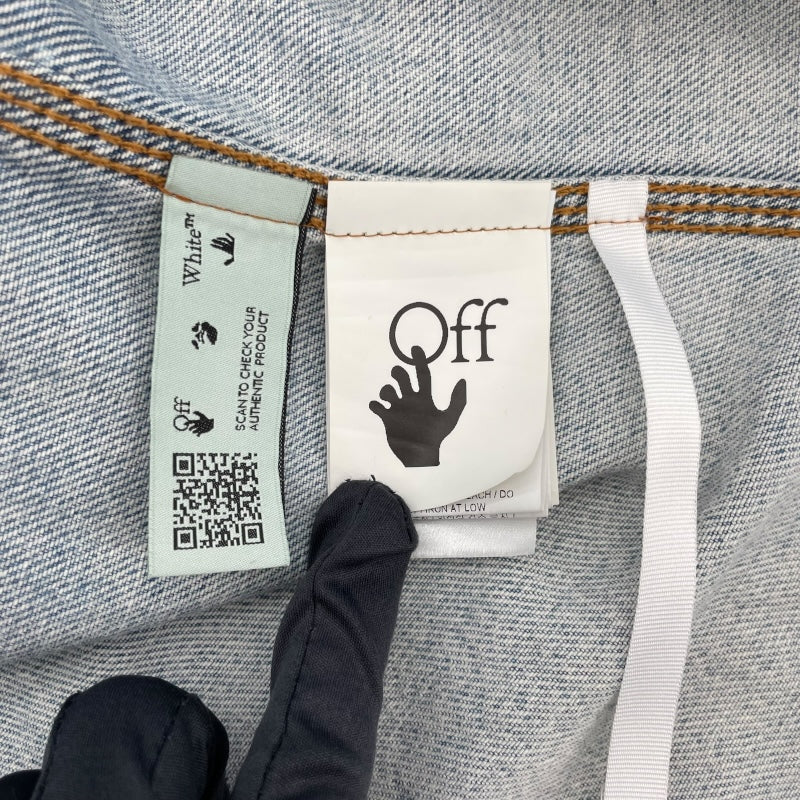 オフホワイト OFF-WHITE プリントデニムジャケット インディゴ デニム メンズ デニムジャケット