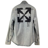 オフホワイト OFF-WHITE プリントデニムジャケット インディゴ デニム メンズ デニムジャケット