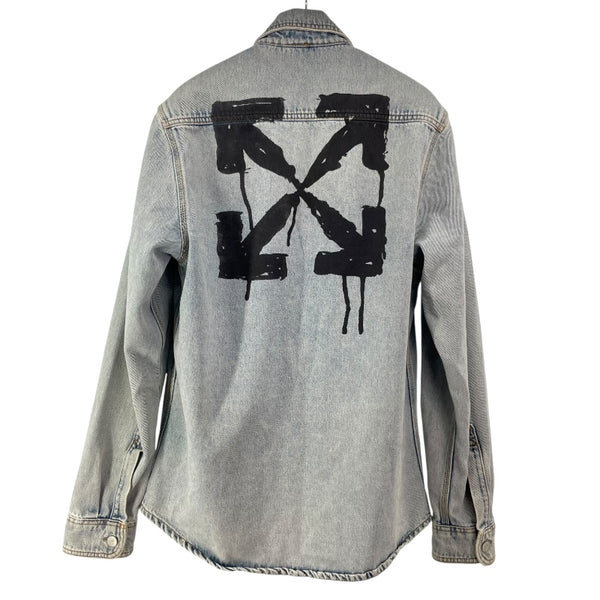オフホワイト OFF-WHITE プリントデニムジャケット インディゴ デニム メンズ デニムジャケット