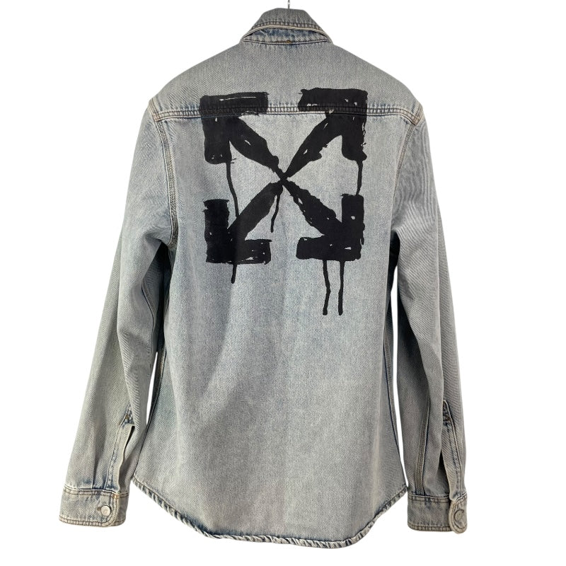 オフホワイト OFF-WHITE プリントデニムジャケット インディゴ デニム メンズ デニムジャケット
