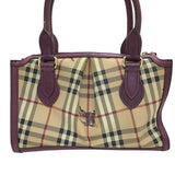 バーバリー BURBERRY バーバリー チェック柄 2WAYハンドバッグ GD PVC レザー レディース ショルダーバッグ