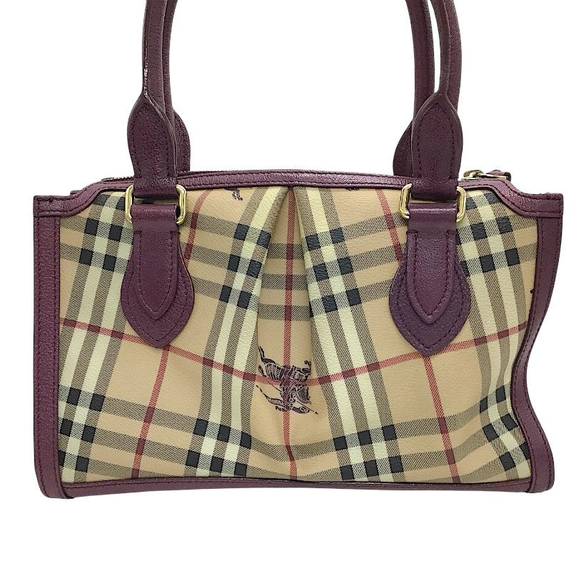 バーバリー BURBERRY バーバリー チェック柄 2WAYハンドバッグ GD PVC レザー レディース ショルダーバッグ
