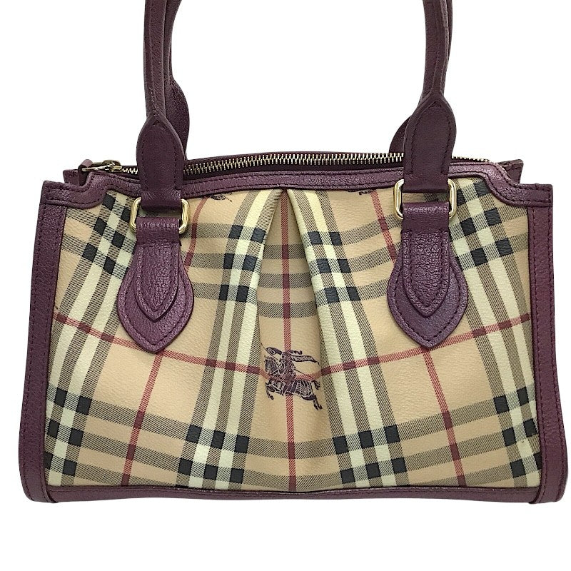 バーバリー BURBERRY バーバリー チェック柄 2WAYハンドバッグ GD PVC レザー レディース ショルダーバッグ