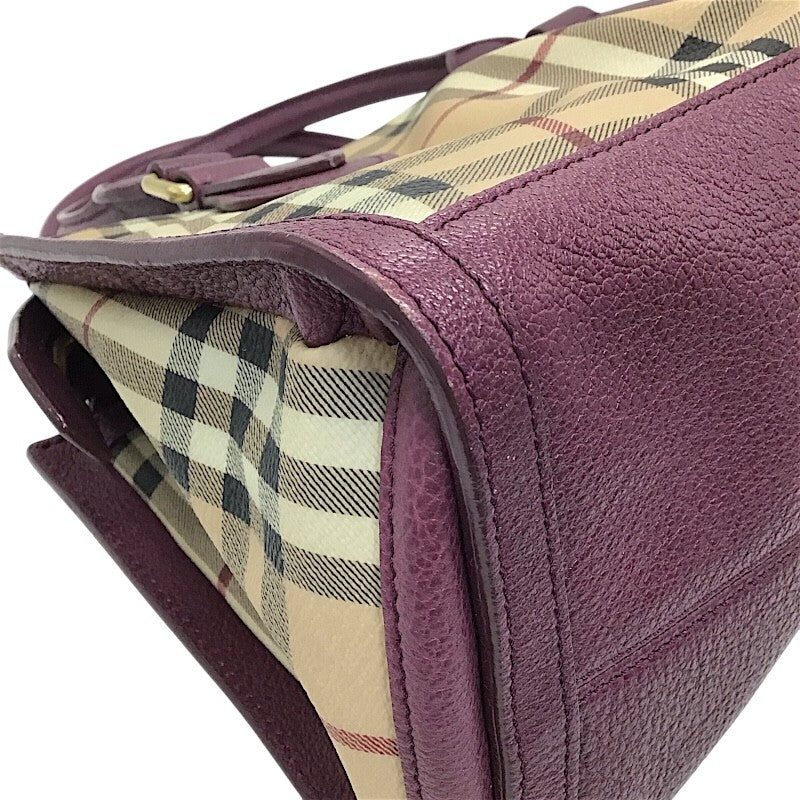 バーバリー BURBERRY バーバリー チェック柄 2WAYハンドバッグ GD PVC レザー レディース ショルダーバッグ