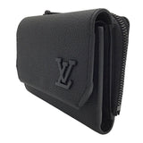 ルイ・ヴィトン LOUIS VUITTON ポルトフォイユ・パイロット アエログラム M81740 ブラック レザー メンズ 三つ折り財布