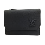 ルイ・ヴィトン LOUIS VUITTON ポルトフォイユ・パイロット アエログラム M81740 ブラック レザー メンズ 三つ折り財布