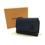 ルイ・ヴィトン LOUIS VUITTON ポルトフォイユ・パイロット アエログラム M81740 ブラック レザー メンズ 三つ折り財布