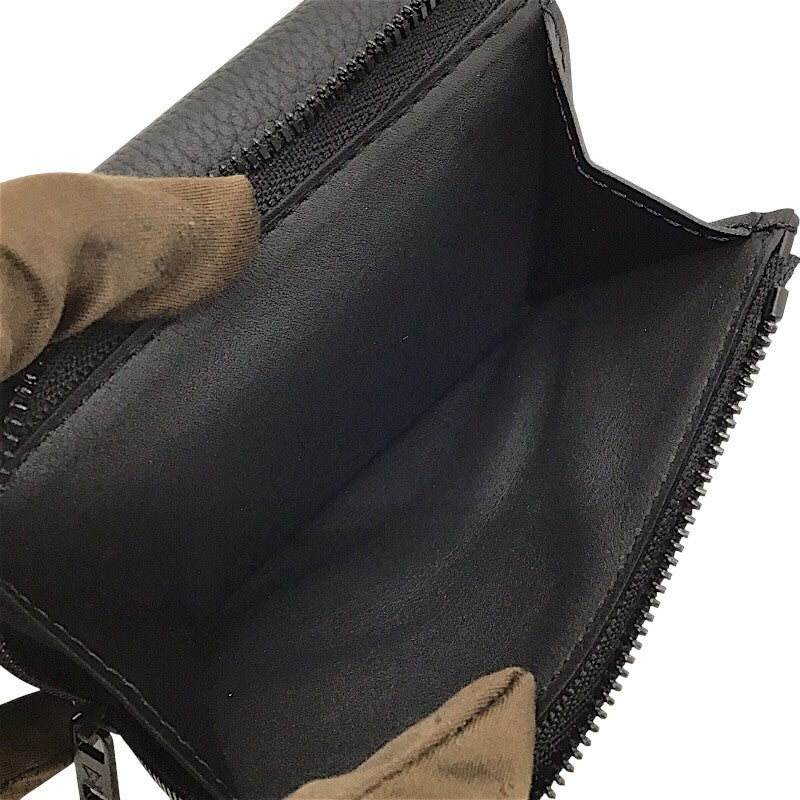 ルイ・ヴィトン LOUIS VUITTON ポルトフォイユ・パイロット アエログラム M81740 ブラック レザー メンズ 三つ折り財布
