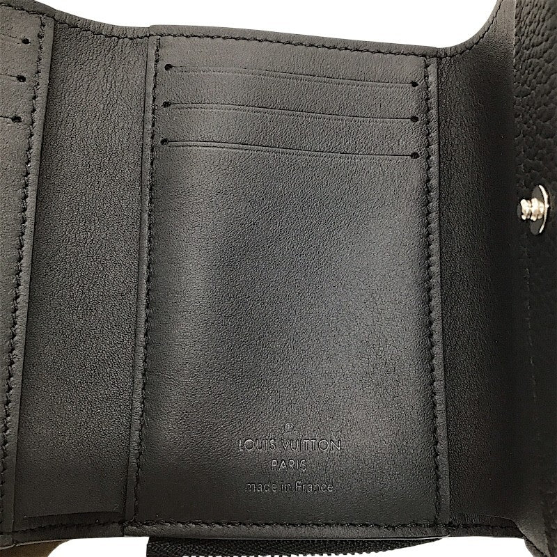 ルイ・ヴィトン LOUIS VUITTON ポルトフォイユ・パイロット アエログラム M81740 ブラック レザー メンズ 三つ折り財布