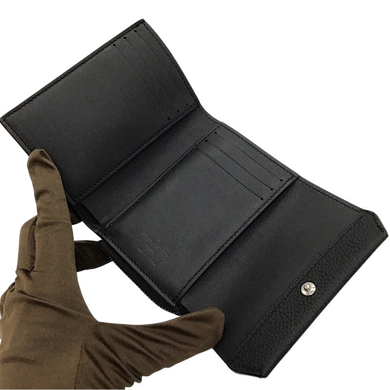 ルイ・ヴィトン LOUIS VUITTON ポルトフォイユ・パイロット アエログラム M81740 ブラック レザー メンズ 三つ折り財布