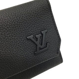 ルイ・ヴィトン LOUIS VUITTON ポルトフォイユ・パイロット アエログラム M81740 ブラック レザー メンズ 三つ折り財布