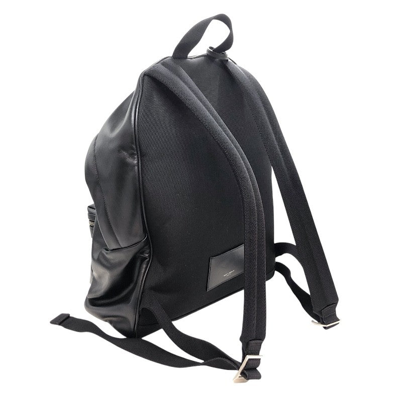 サンローラン SAINT LAURENT シティバックパック リュックサック 534967 ブラック×SV金具 ナイロンキャンバス/レザー メンズ リュック・デイパック