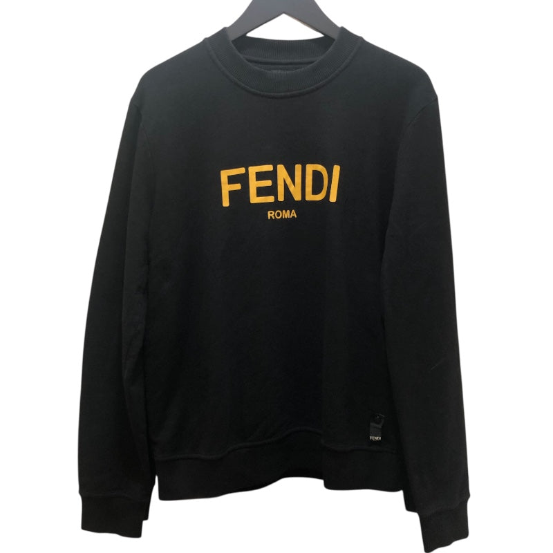 フェンディ FENDI フロックロゴ 長袖スウェットシャツ FY0178 ブラック コットン メンズ スウェット