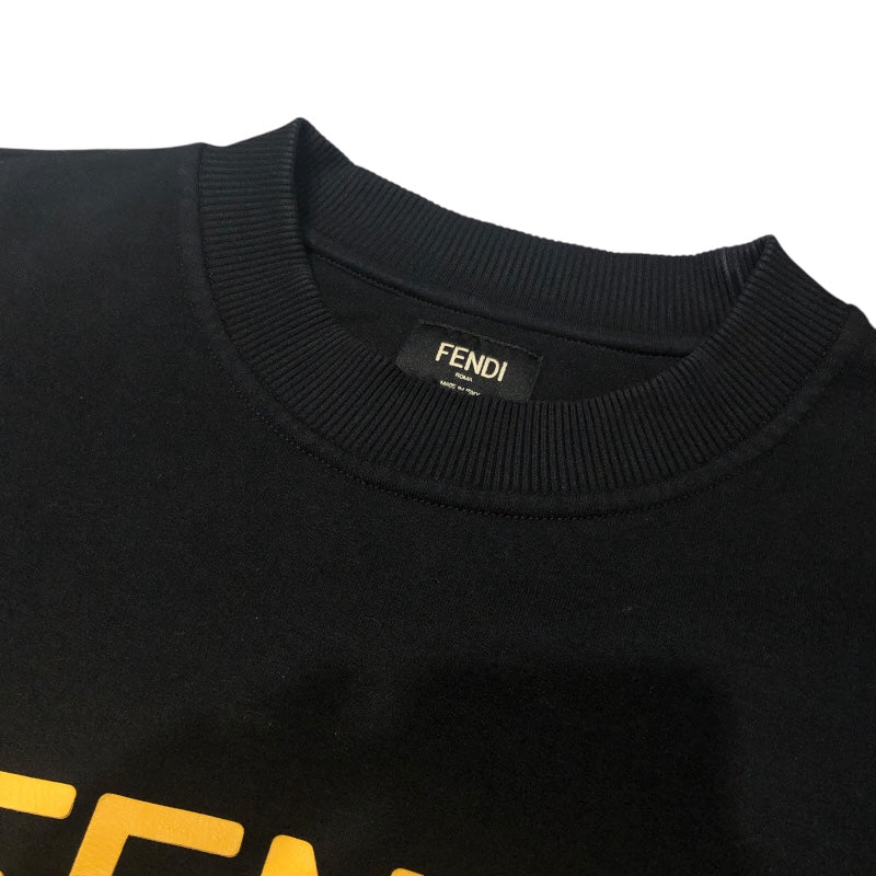 フェンディ FENDI フロックロゴ 長袖スウェットシャツ FY0178 ブラック コットン メンズ スウェット