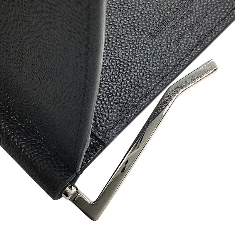 サンローラン SAINT LAURENT マネークリップ ブラック×SV金具 レザー メンズ マネークリップ