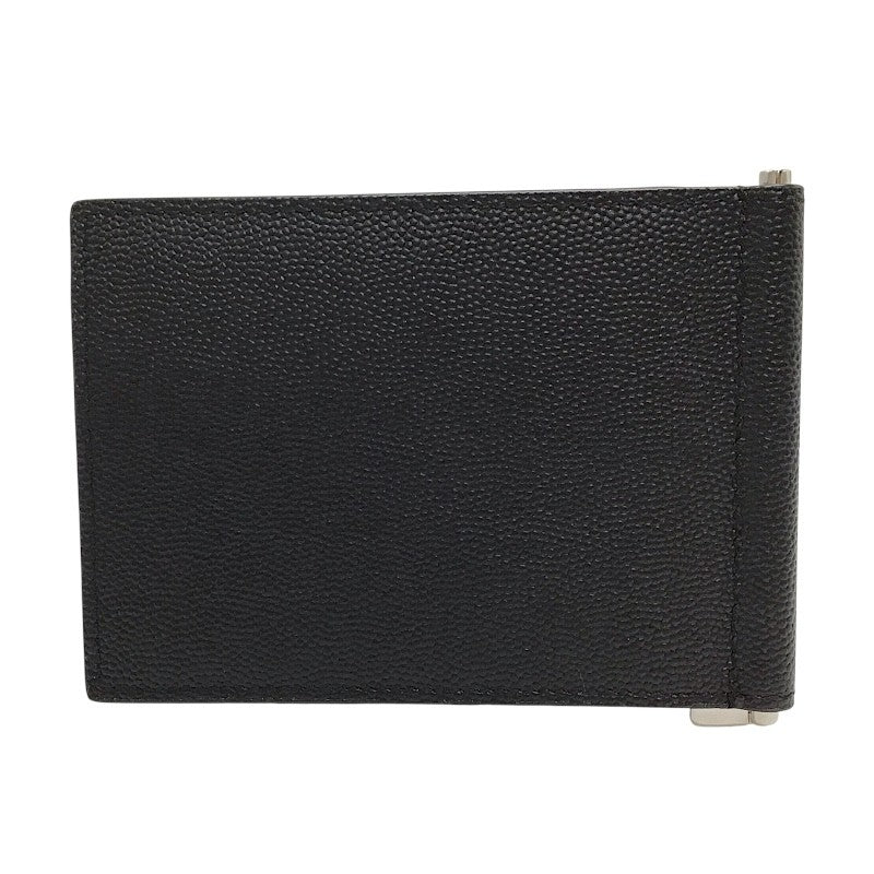 サンローラン ブラック レザー マネークリップ サンローラン SAINT LAURENT マネークリップ ブラック×SV金具