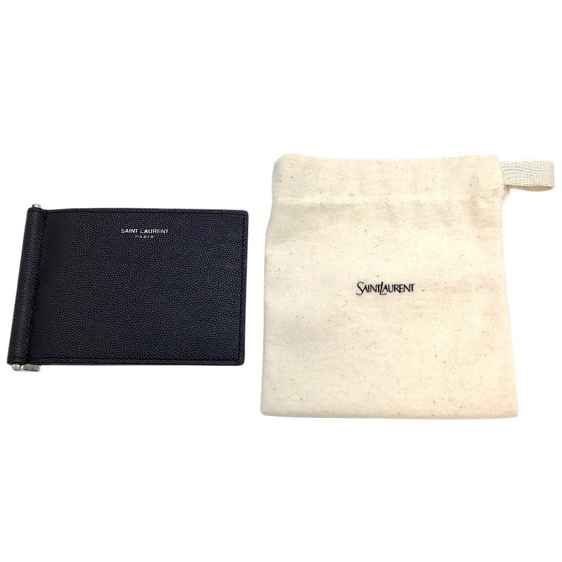 サンローラン SAINT LAURENT マネークリップ ブラック×SV金具