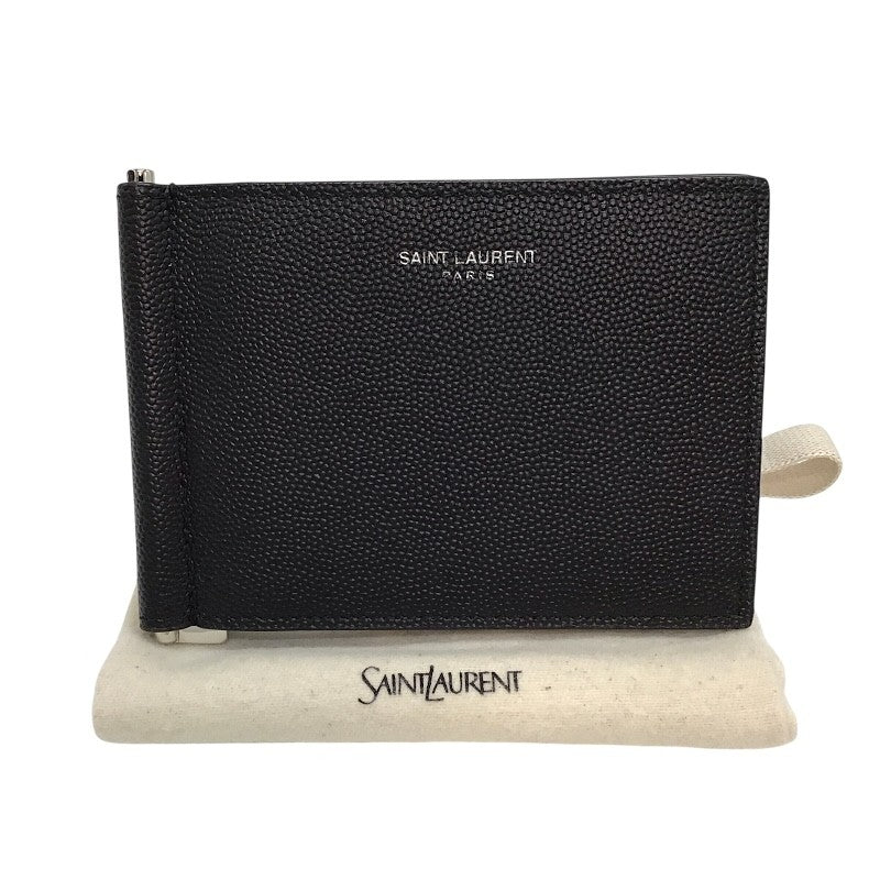 最終値下げ　美品　SAINT LAURENT ブラック マネークリップ サンローラン SAINT LAURENT マネークリップ ブラック×SV金具