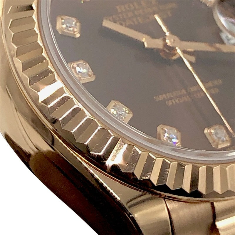 ロレックス ROLEX デイトジャスト28 279175G チョコ×PG K18PG 自動巻き レディース 腕時計