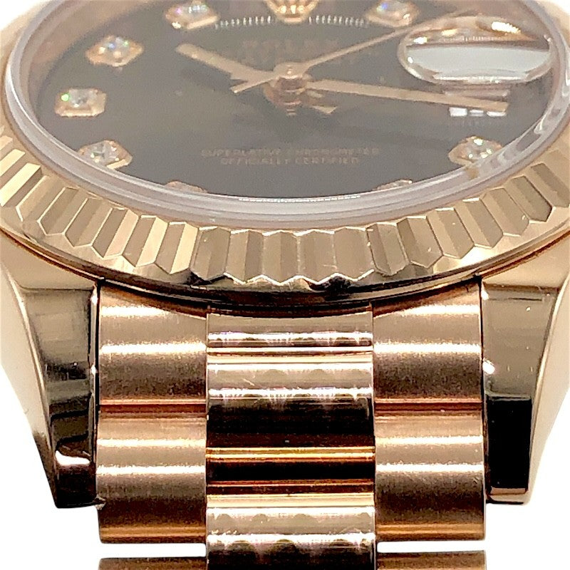 ロレックス ROLEX デイトジャスト28 279175G チョコ×PG K18PG 自動巻き レディース 腕時計