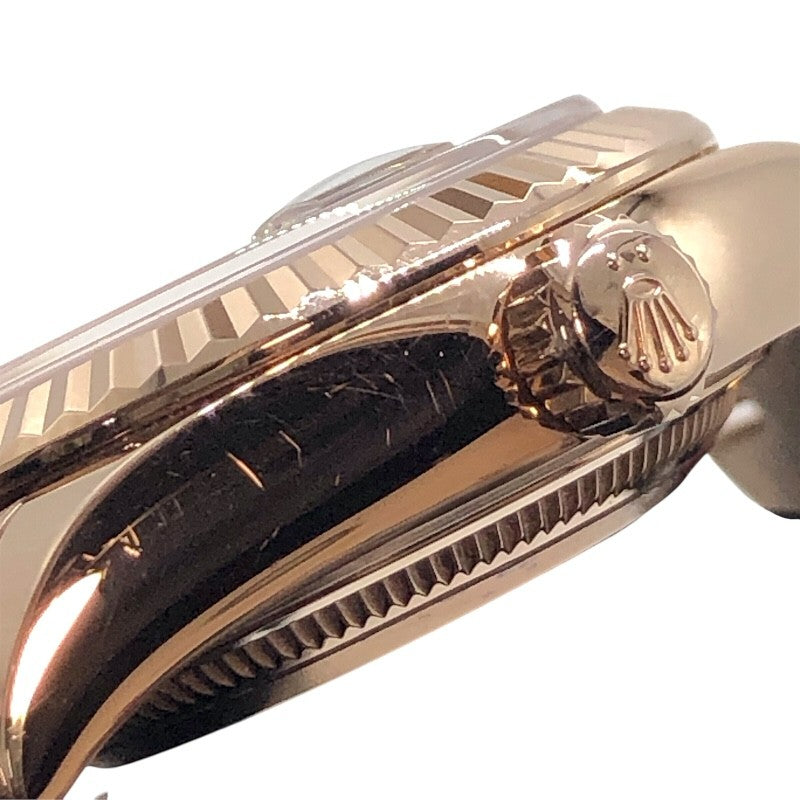 ロレックス ROLEX デイトジャスト28 279175G チョコ×PG K18PG 自動巻き レディース 腕時計
