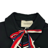 グッチ GUCCI フリルノースリーブジップアップワンピース 467507 ブラック レーヨン レディース ワンピース
