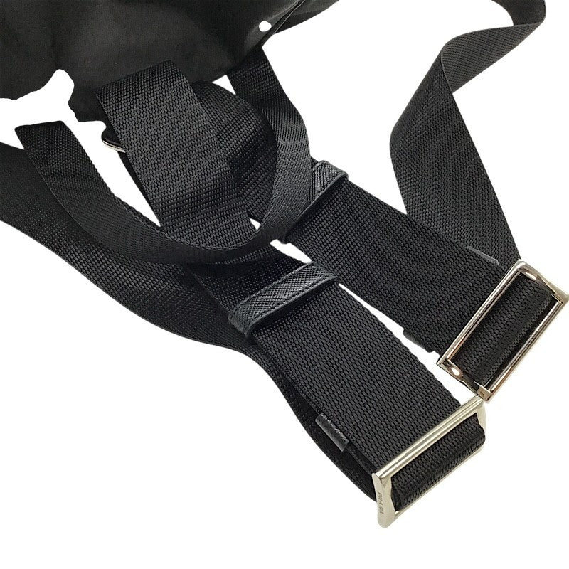 プラダ PRADA ナイロンバックバッグ ブラック×SV金具 ナイロン・レザー ユニセックス リュック・デイパック