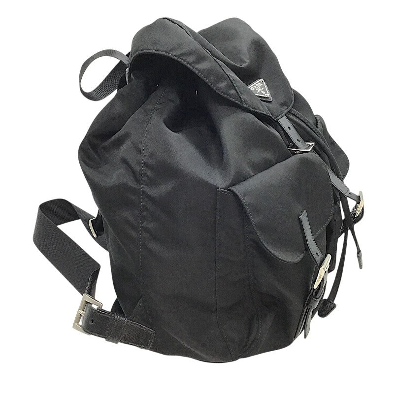 プラダ PRADA ナイロンバックバッグ ブラック×SV金具 ナイロン・レザー ユニセックス リュック・デイパック