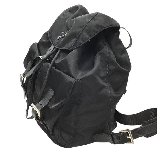 プラダ PRADA ナイロンバックバッグ ブラック×SV金具 ナイロン・レザー ユニセックス リュック・デイパック